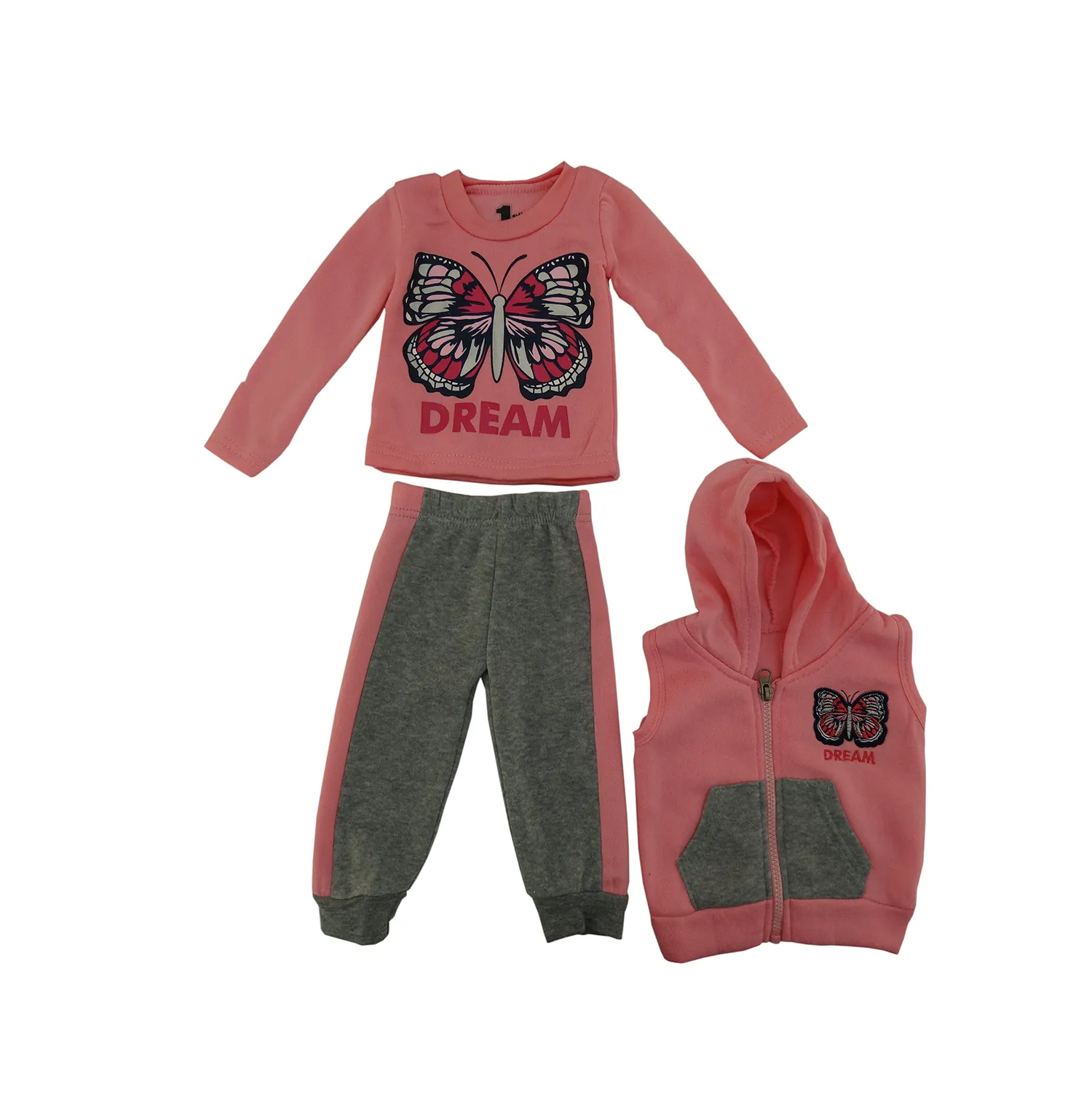 12-1252, 3 PC Girls' Hoodie & Pants Set