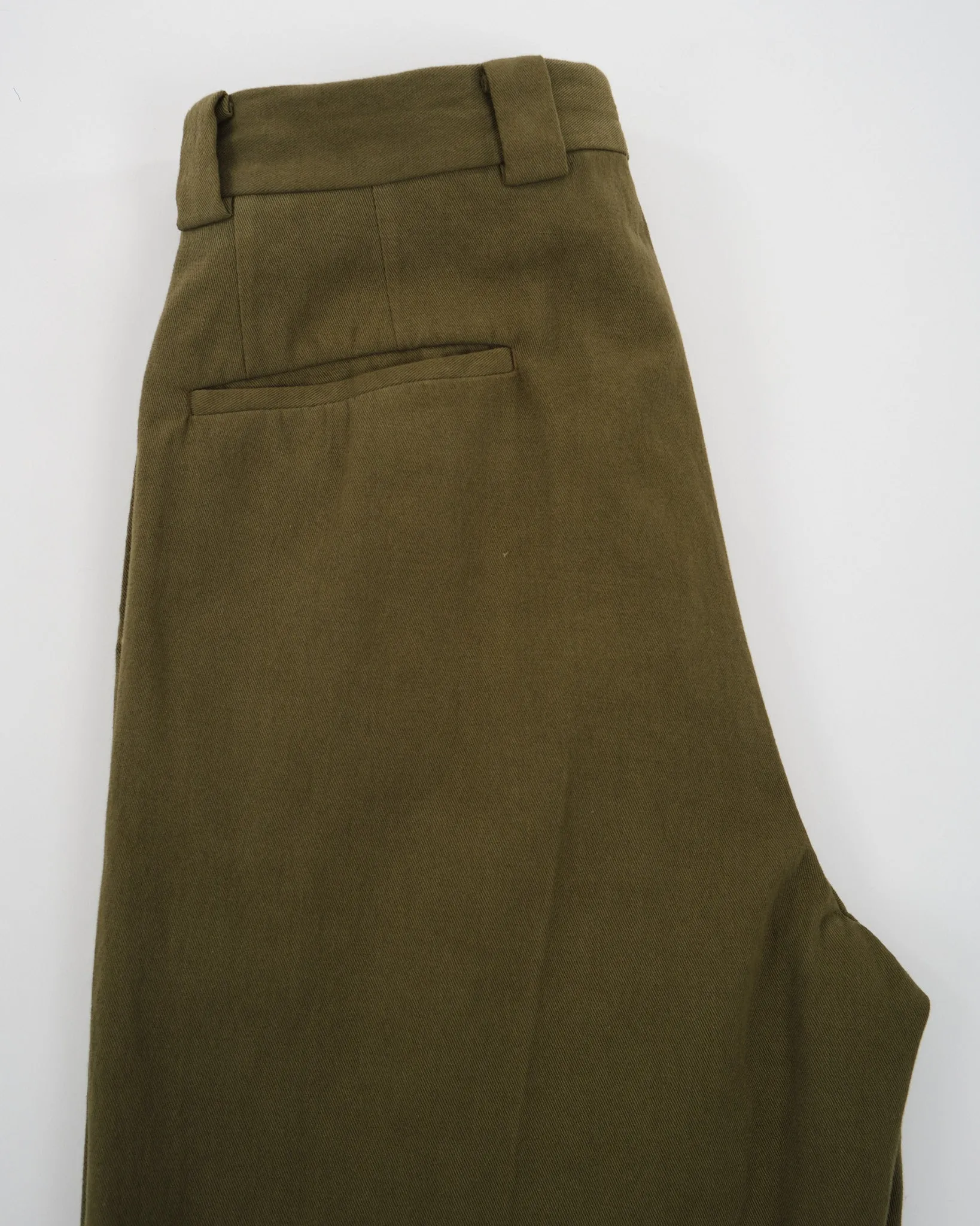 2Pleats Wide Trousers Olive