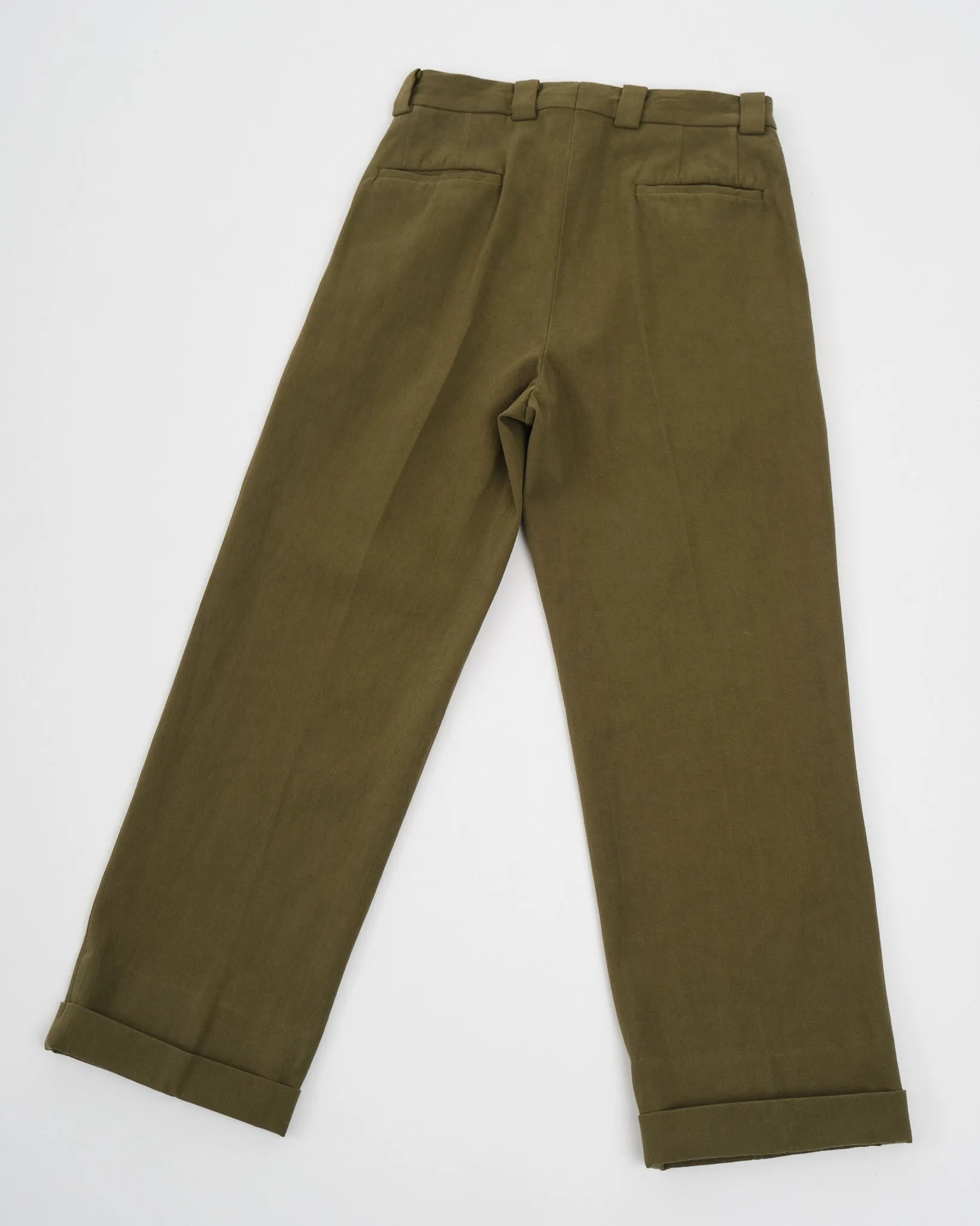 2Pleats Wide Trousers Olive