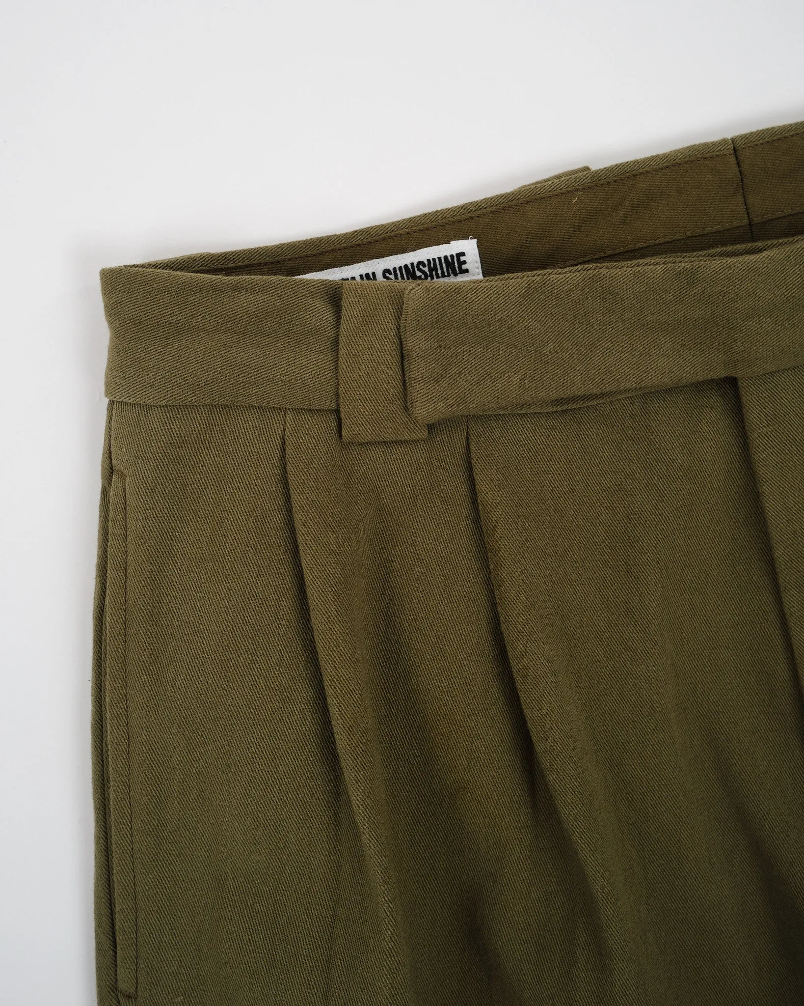 2Pleats Wide Trousers Olive