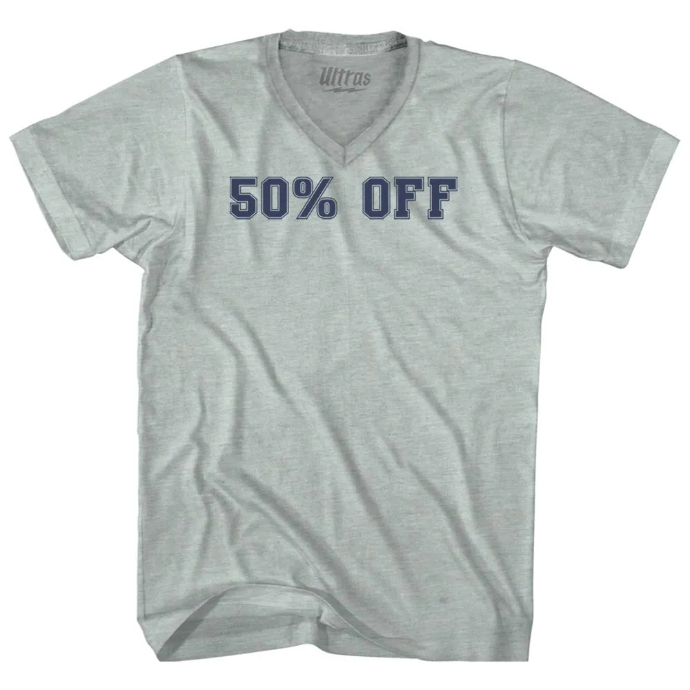 50% OFF Adult Tri-Blend V-neck T-shirt