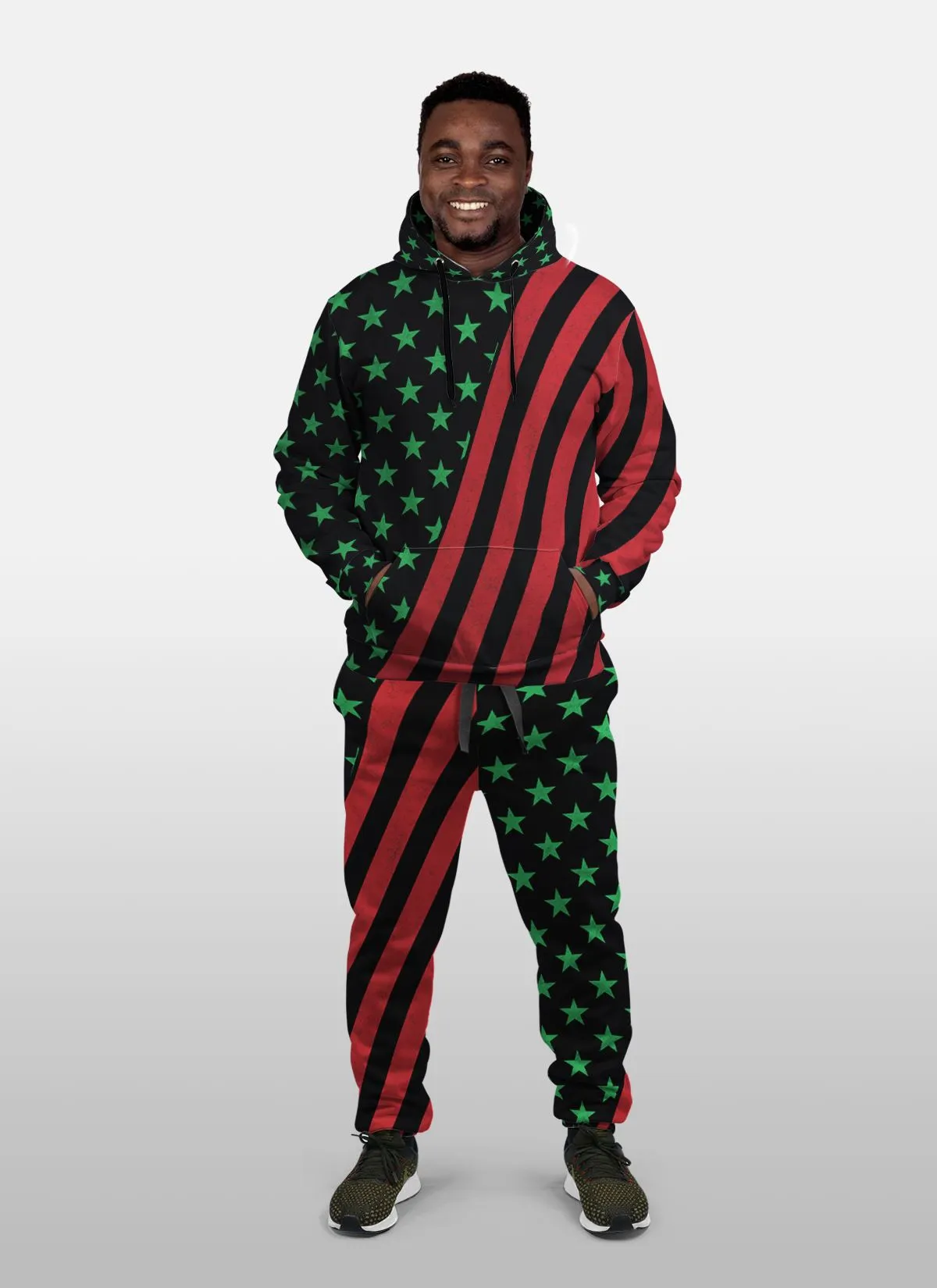 African American Flag All-over Hoodie And Joggers Set