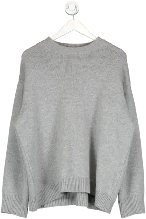 almada label Grey Cashmere And Wool Blend Crew Neck Sweater UK S