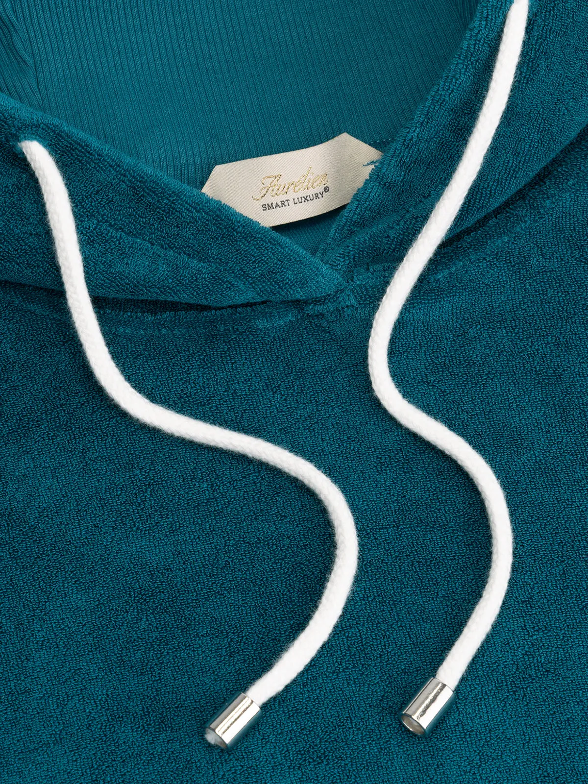 Aquamarine Terry Towelling Leisure Hoodie