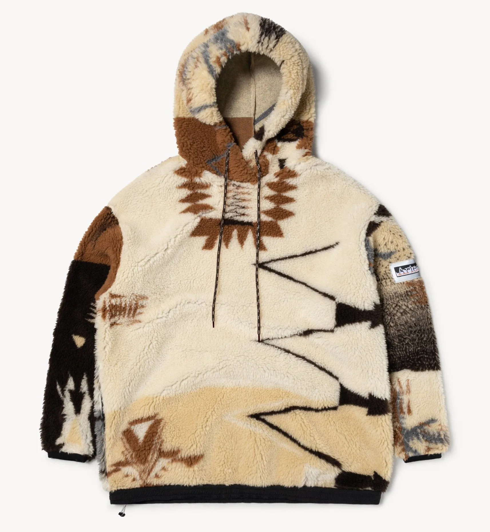 Aries Arise Oversized Ikat Fleece Hoodie