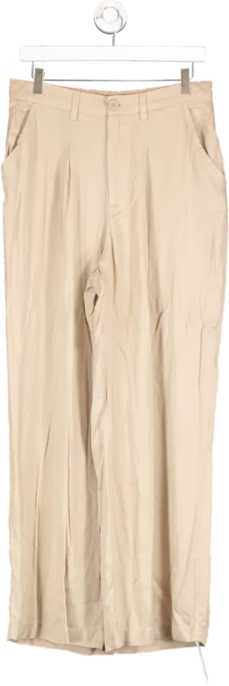 ASOS Beige Wide Leg Trousers UK 12