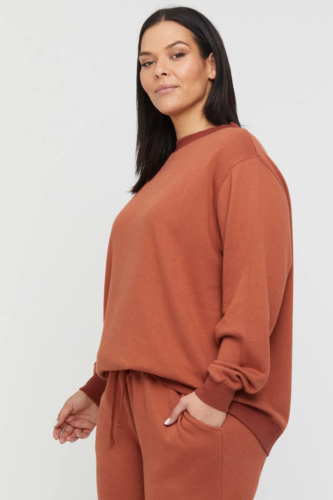 Bamboo Essential Fleece Top - Spice