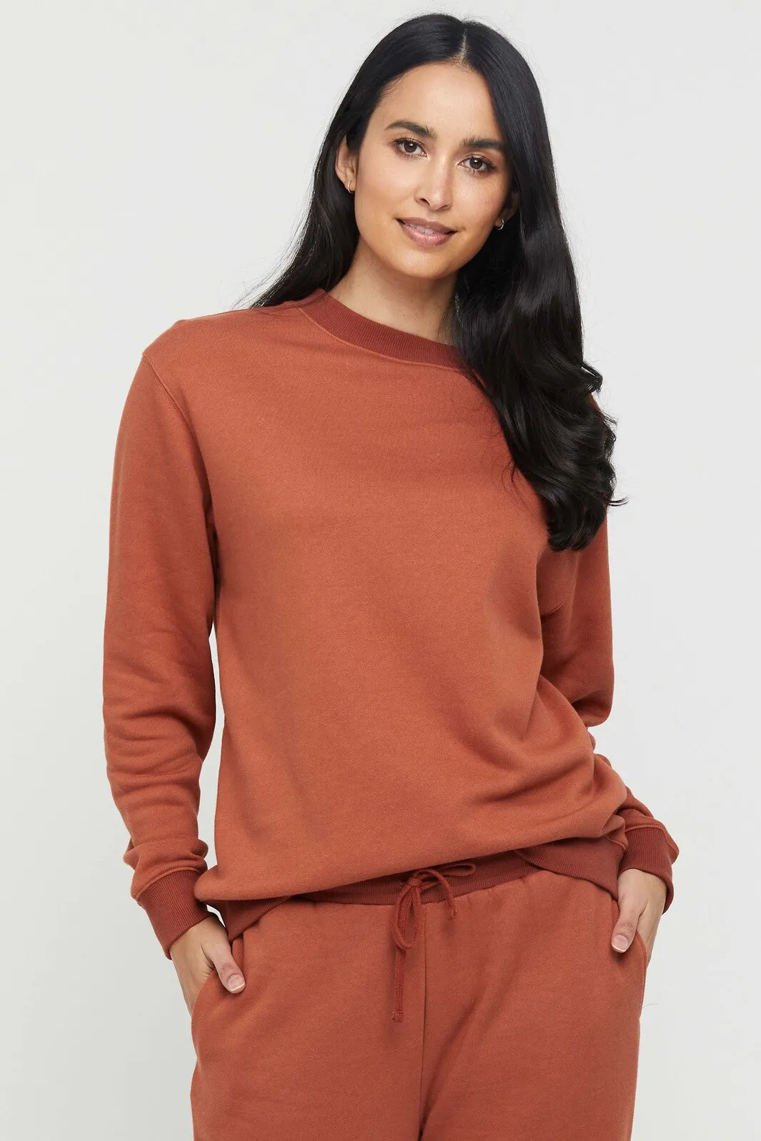 Bamboo Essential Fleece Top - Spice