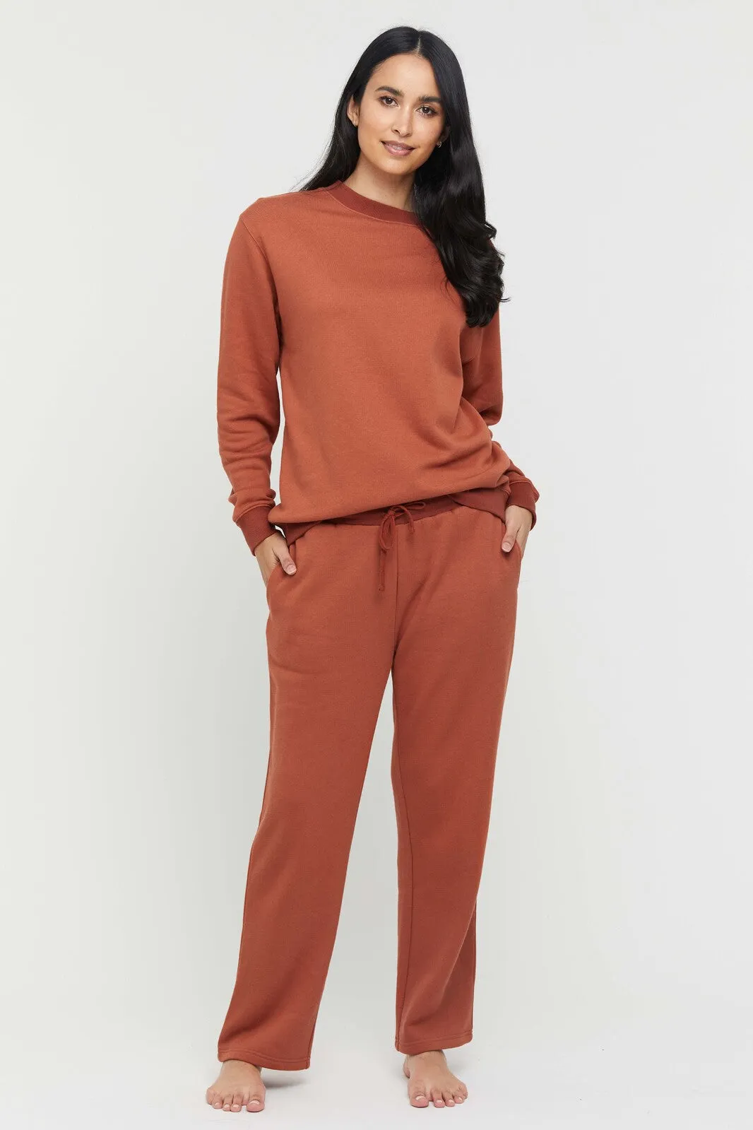 Bamboo Essential Fleece Top - Spice