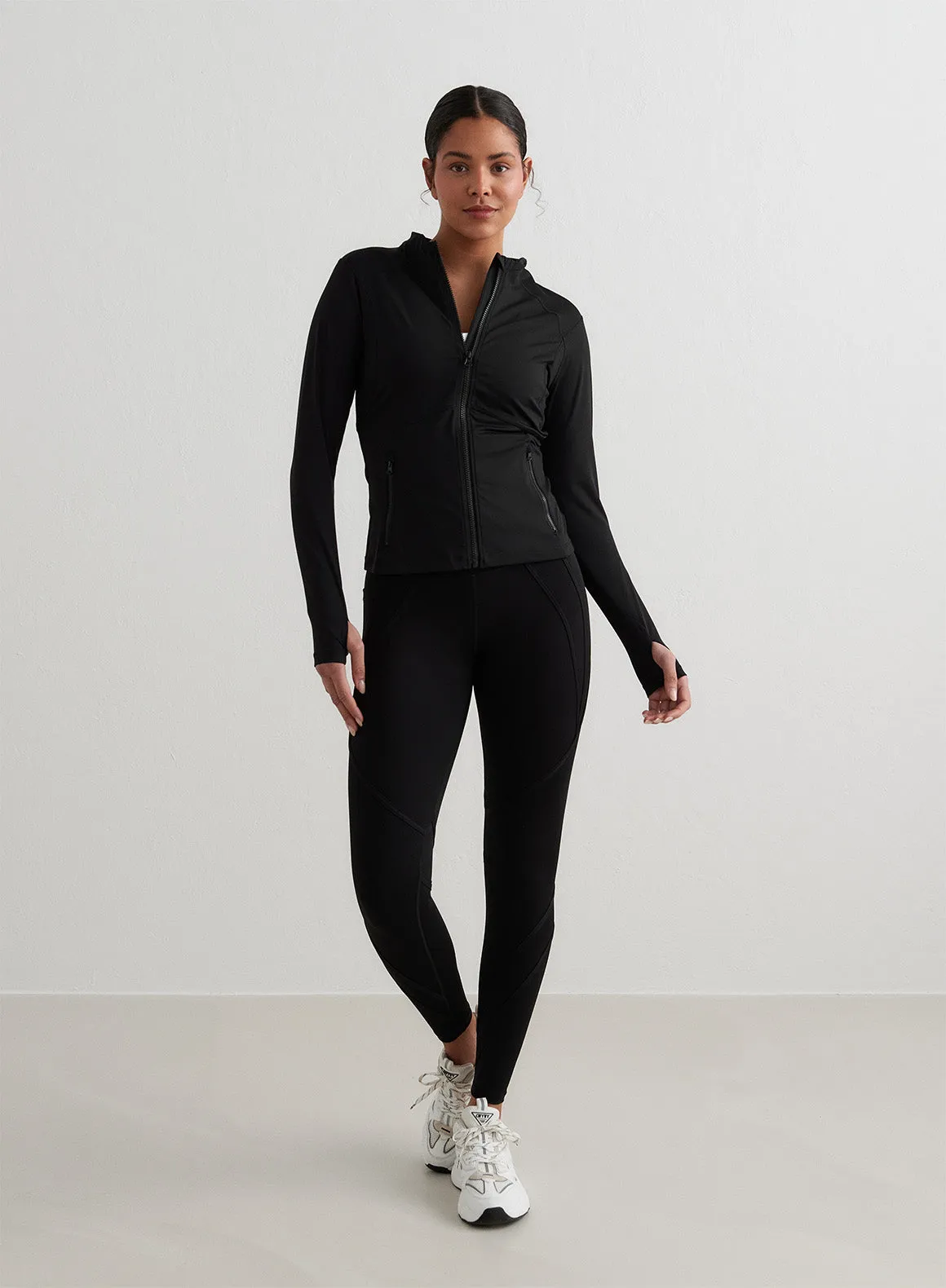 Black Sculpting Zip Jacket