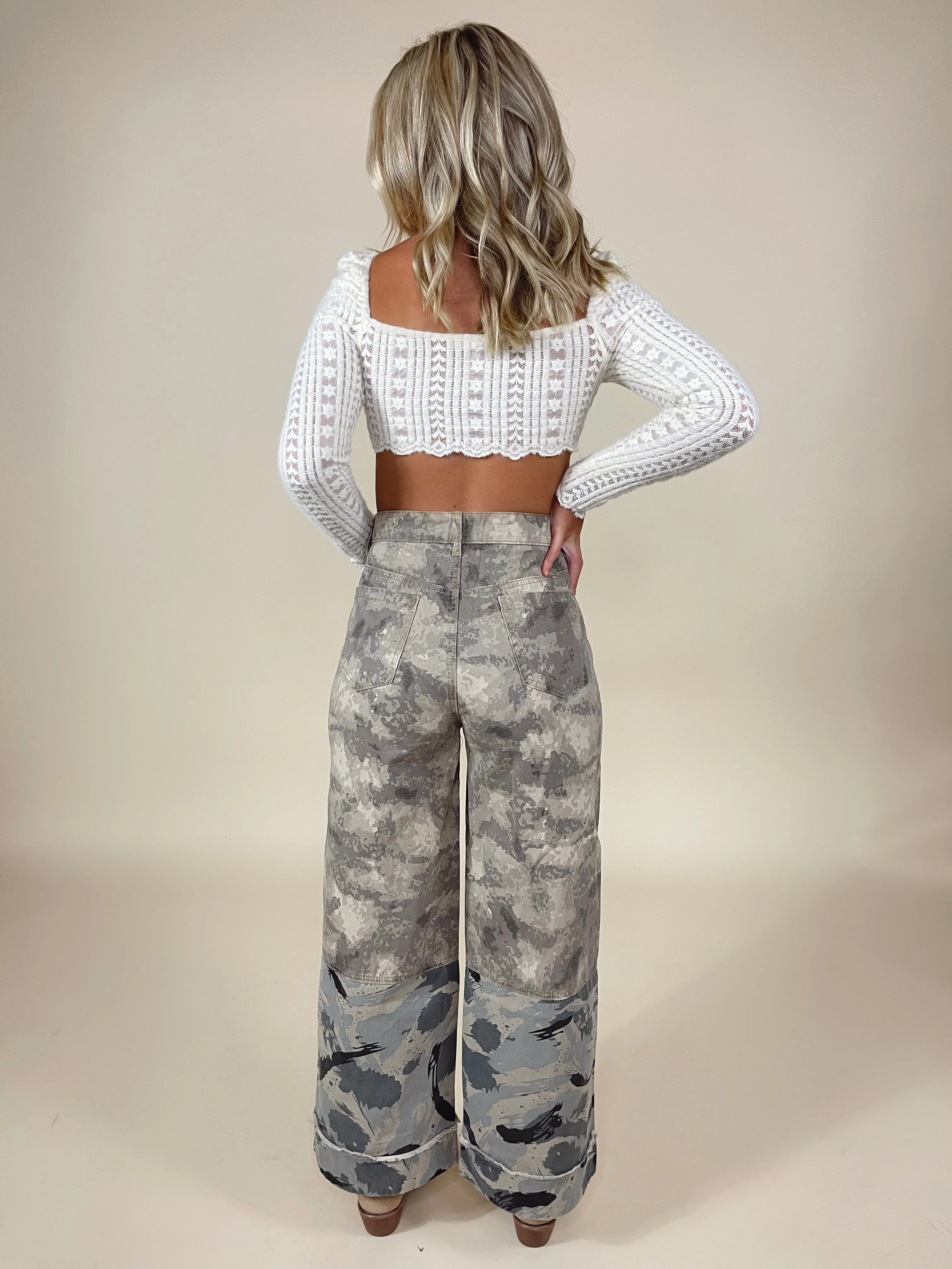 Camo on Camo Wide Leg Pant