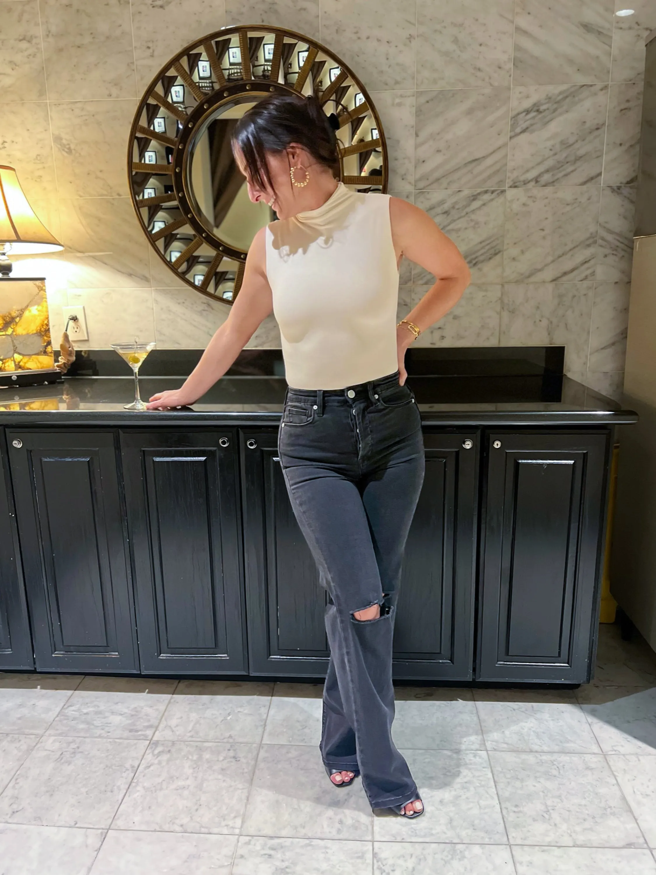 CARRIE BLACK DENIM JEAN