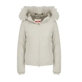 Censured women's jacket with hood and detachable fur JW6236TNEP3 139 almond milk