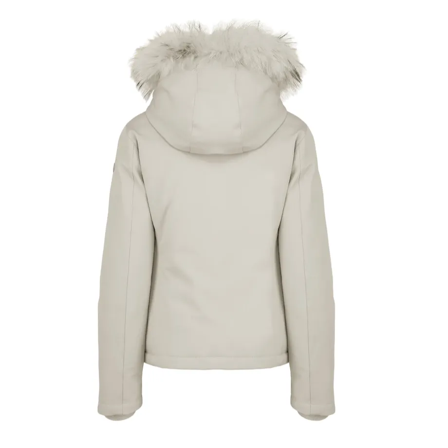 Censured women's jacket with hood and detachable fur JW6236TNEP3 139 almond milk