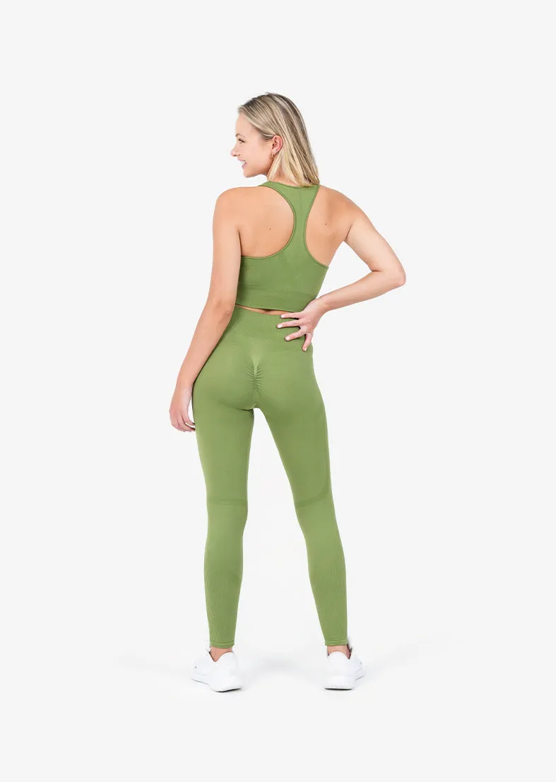 Chevron Seamless Legging Olive