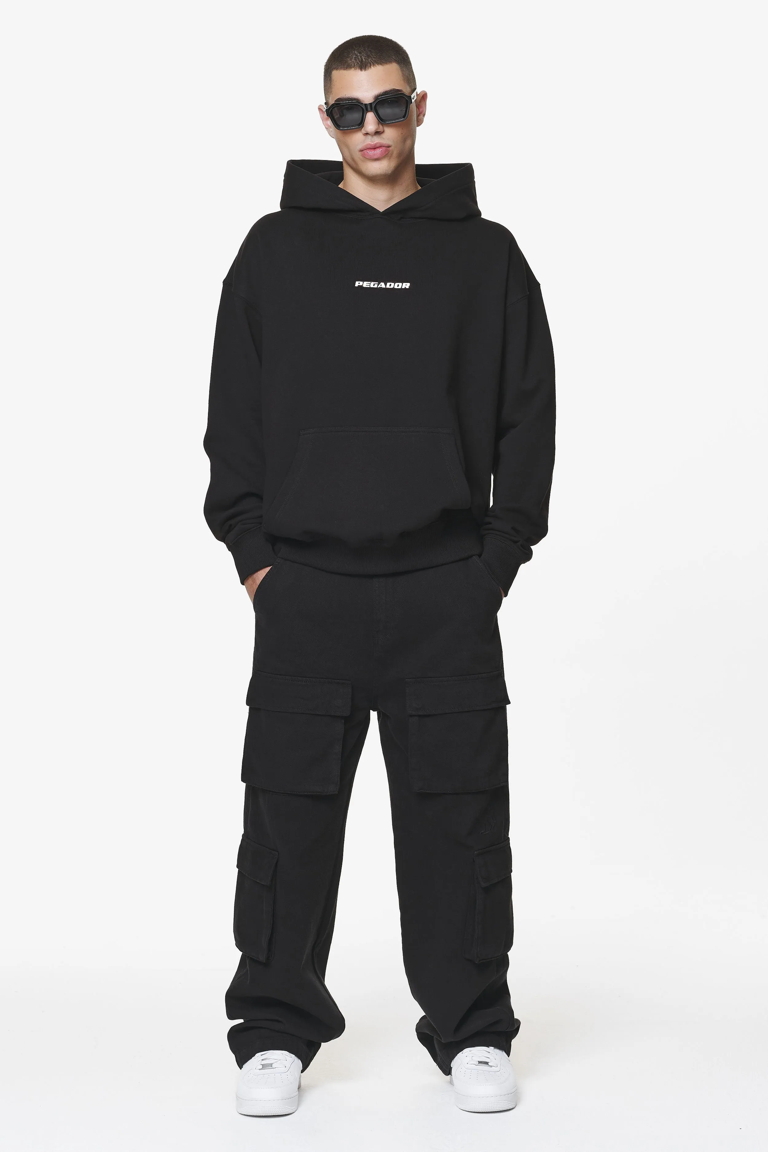 Colne Logo Oversized Hoodie Black