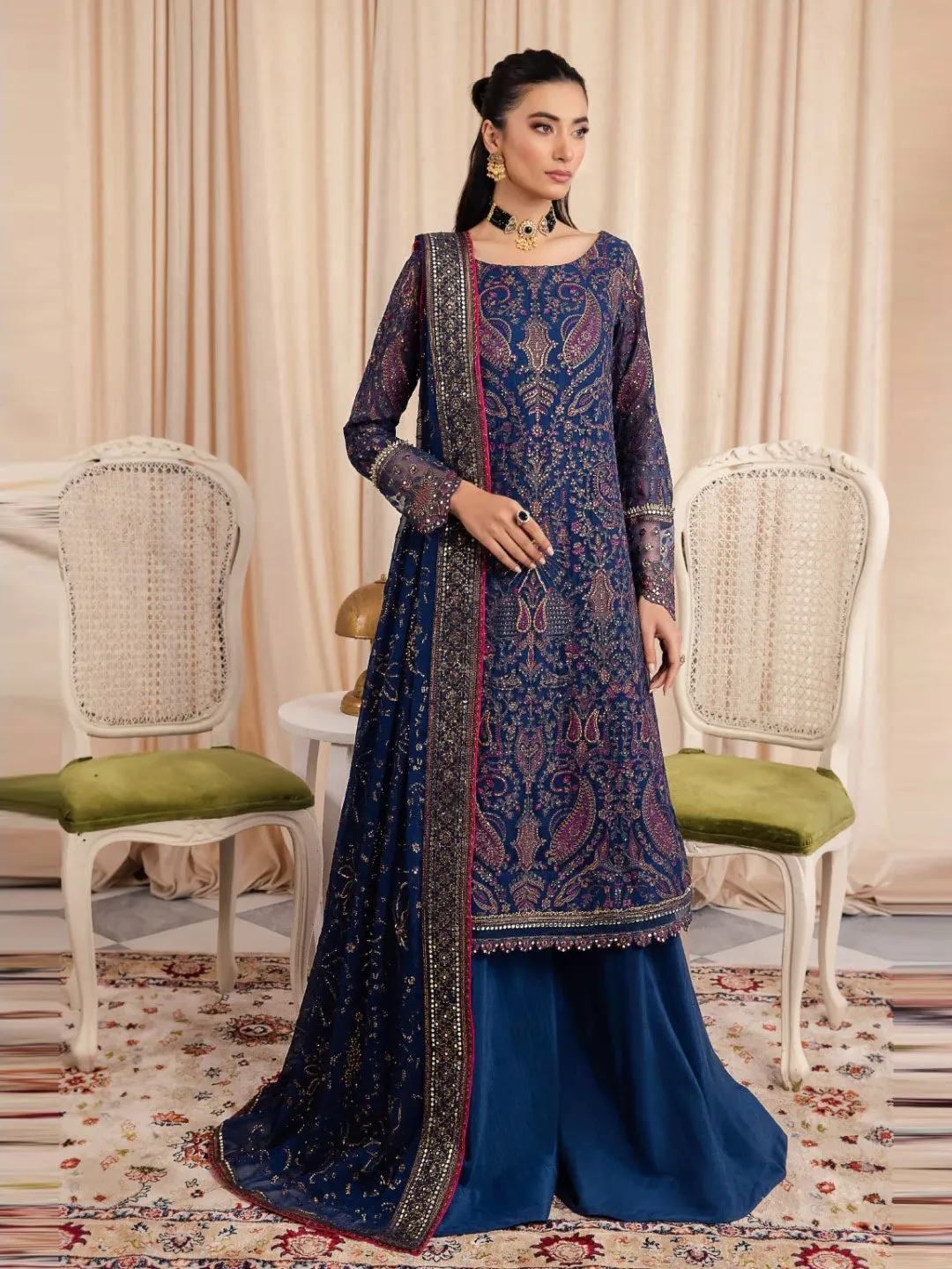 Designer Embroidered Chiffon