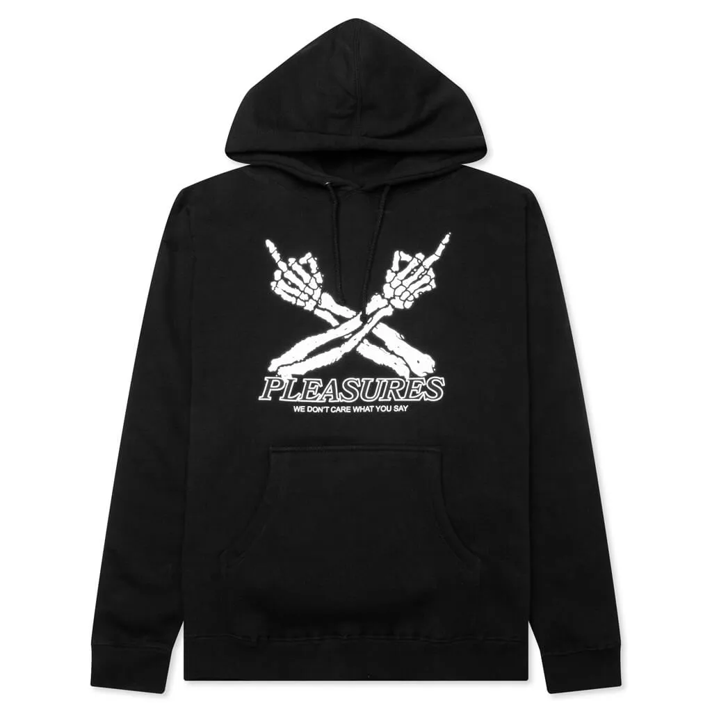 Don't Care Hoodie - Black