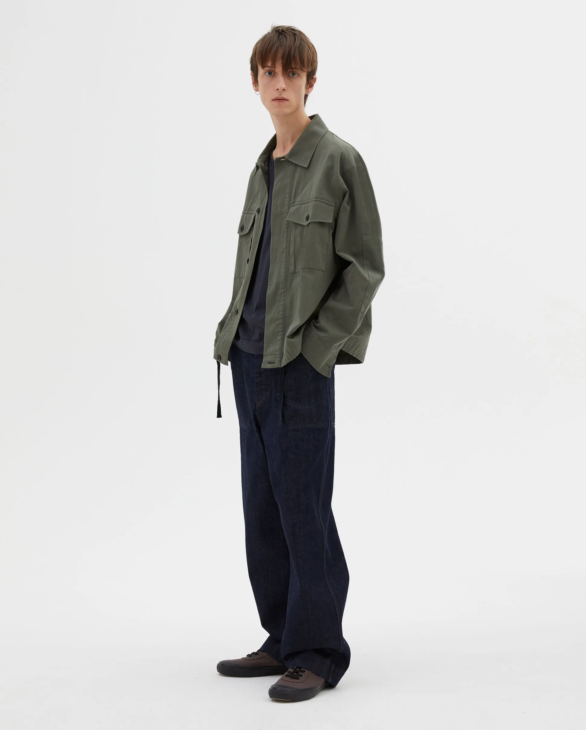 DRAWCORD COTTON JACKET / UNIFORM GREEN