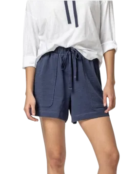 Elastic Waist Drawstring Shorts (Navy)