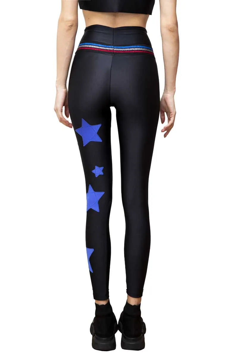 Electra Leggings a Vita Alta con Fascia e Stelle applicate