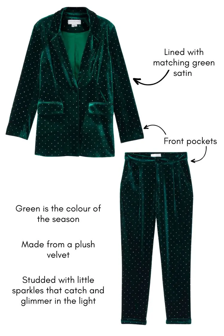 Emerald Velvet Quinn Blazer