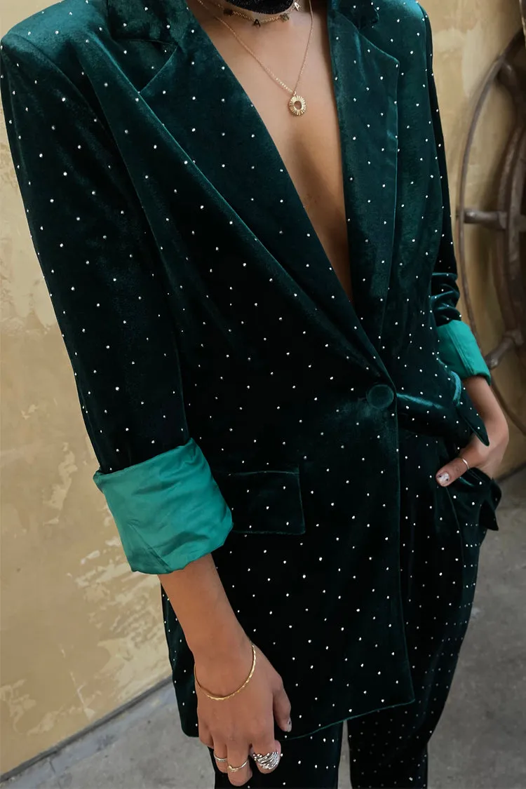 Emerald Velvet Quinn Blazer