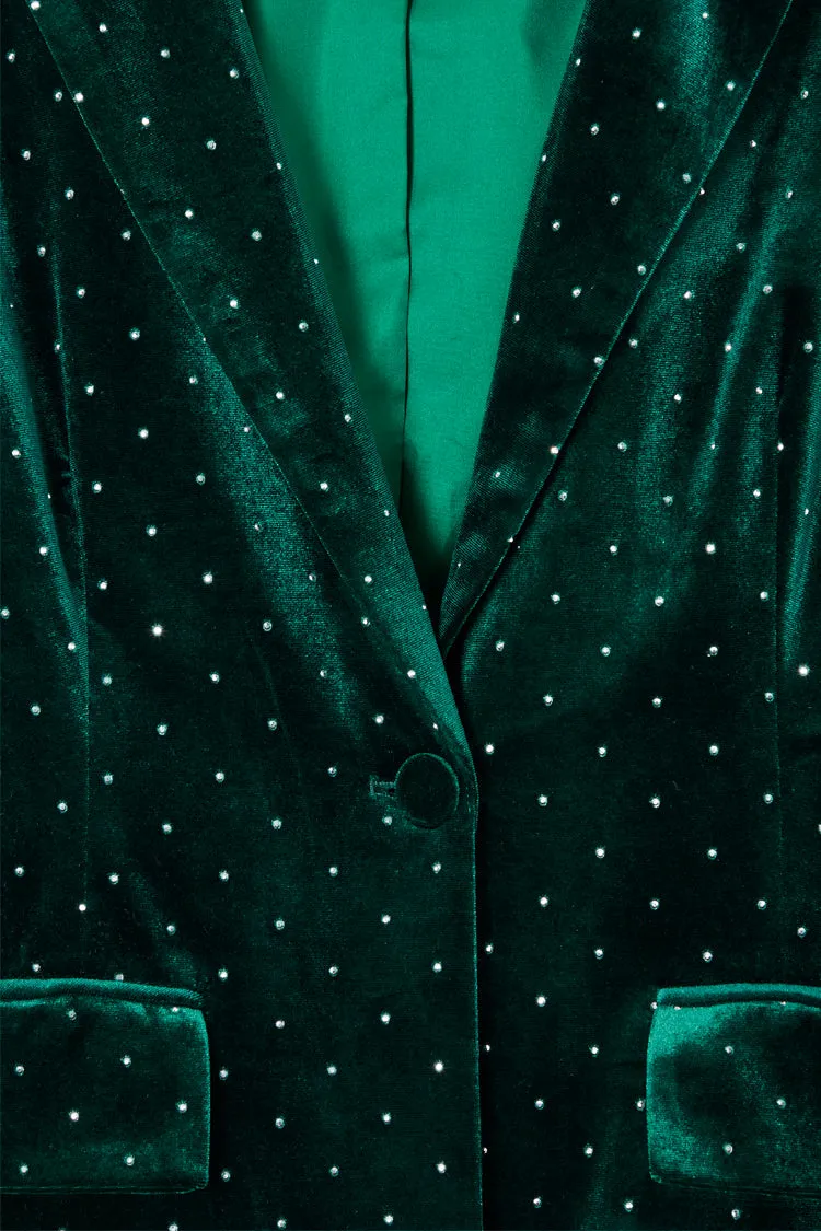 Emerald Velvet Quinn Blazer