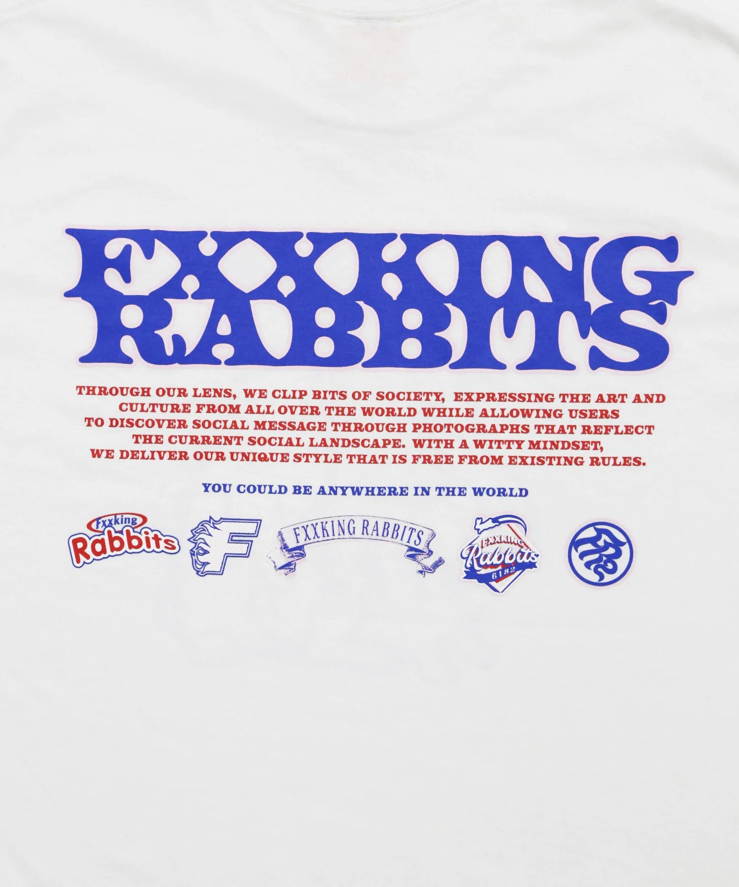 #FR2 PLAYING RABBITS L/S T-SHIRT-WHITE