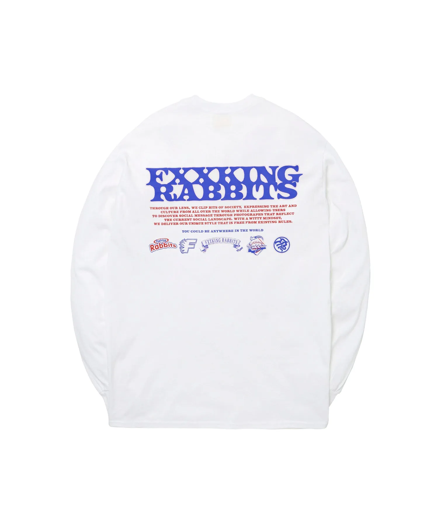 #FR2 PLAYING RABBITS L/S T-SHIRT-WHITE