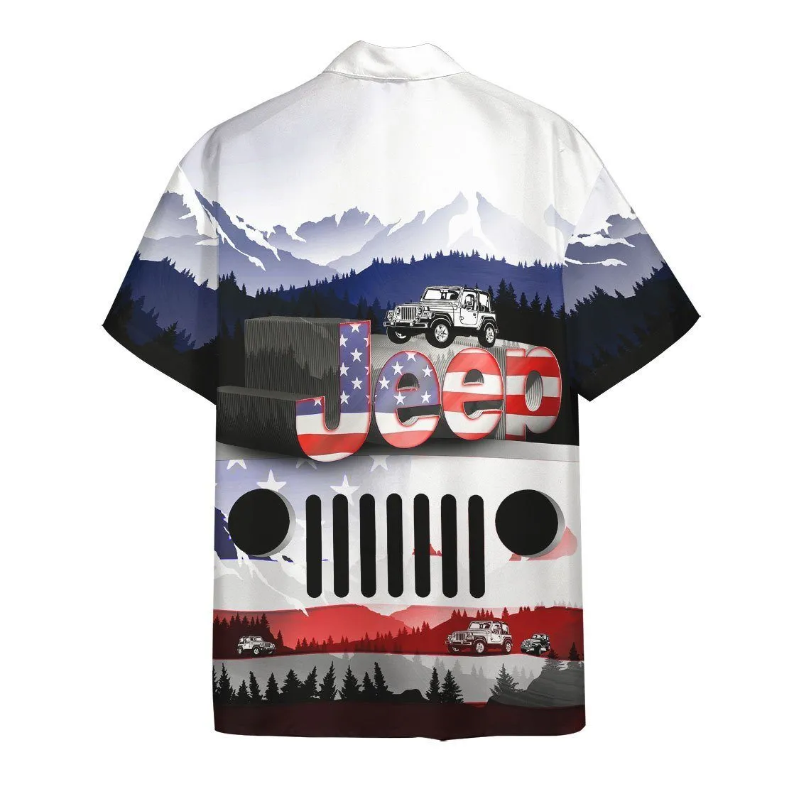 Gearhuman 3D Jeep American Flag Hawaii Shirt