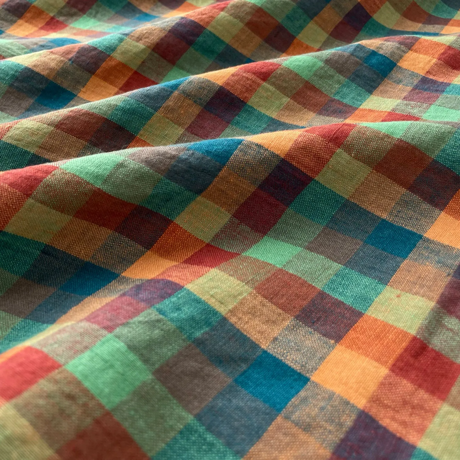 Golightly Laundered Linen Check Fabric