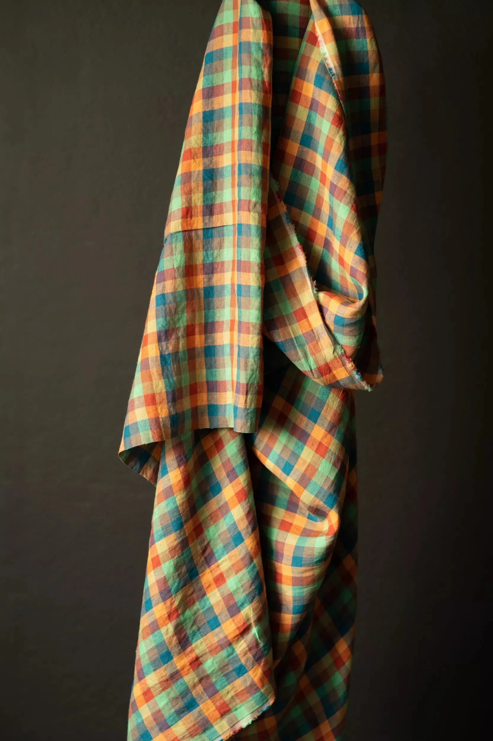 Golightly Laundered Linen Check Fabric