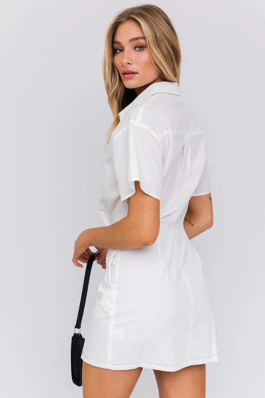 Helen Game Half Sleeve Shirt Mini Dress