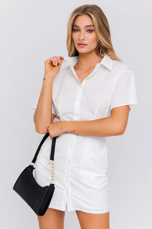 Helen Game Half Sleeve Shirt Mini Dress