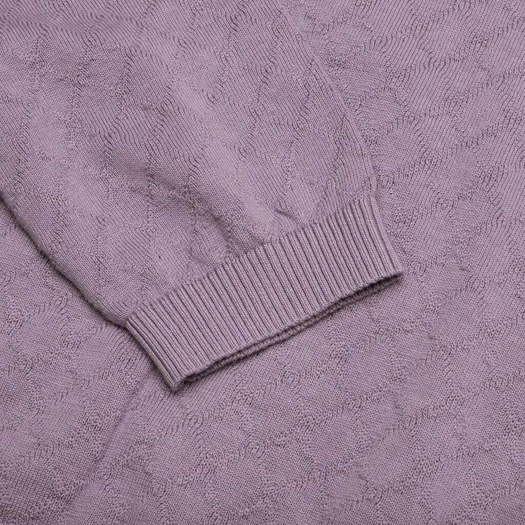 Hogan Pointelle Raglan Sleeve Sweater Polo - Mauve