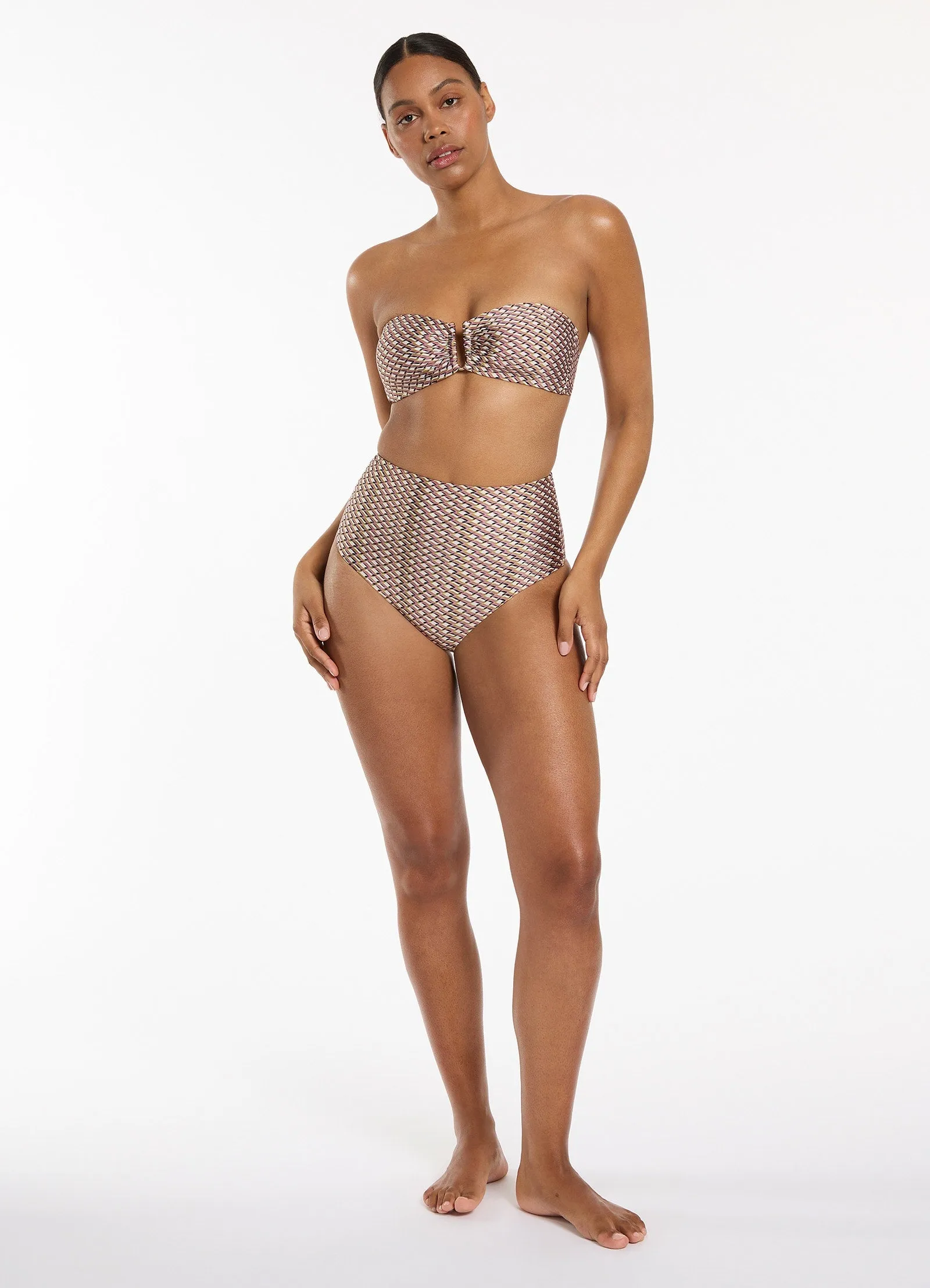 Infinity High Waist Bikini Bottom - Kelp