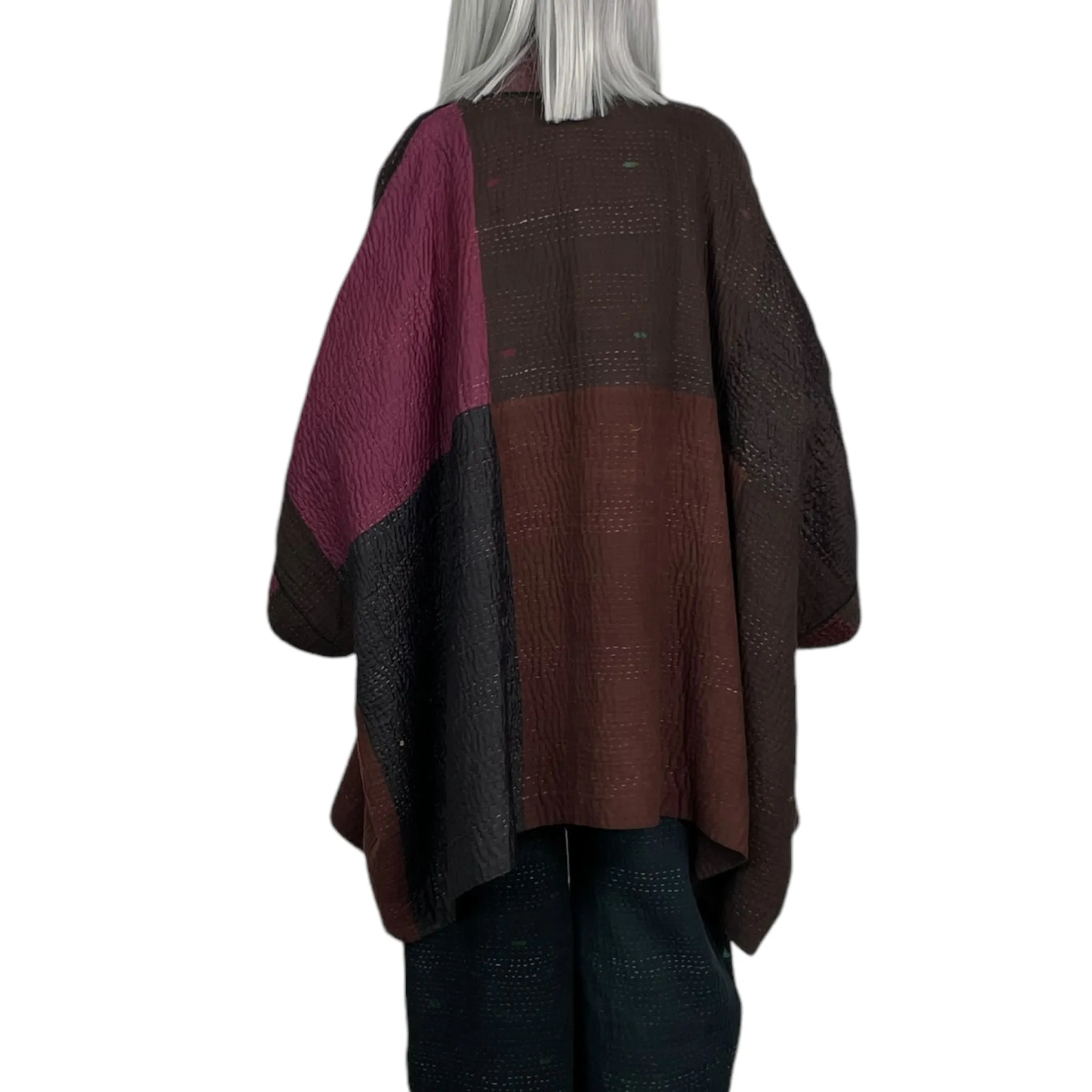 JAIPUR PATCH DOUBLE COLLAR PONCHO