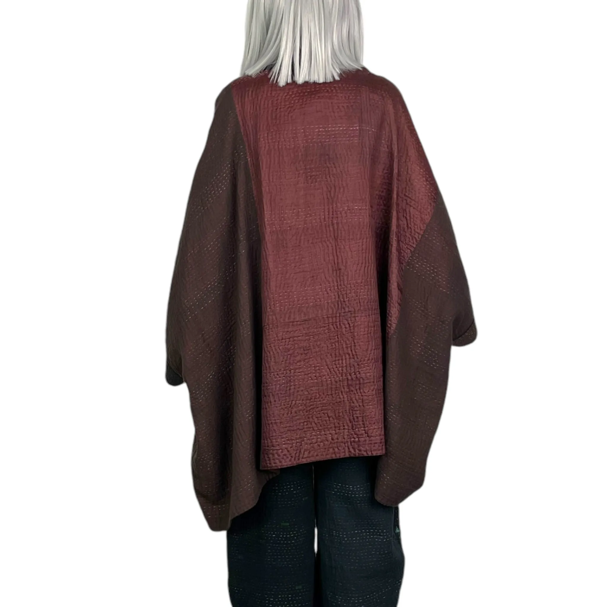 JAIPUR PATCH DOUBLE COLLAR PONCHO