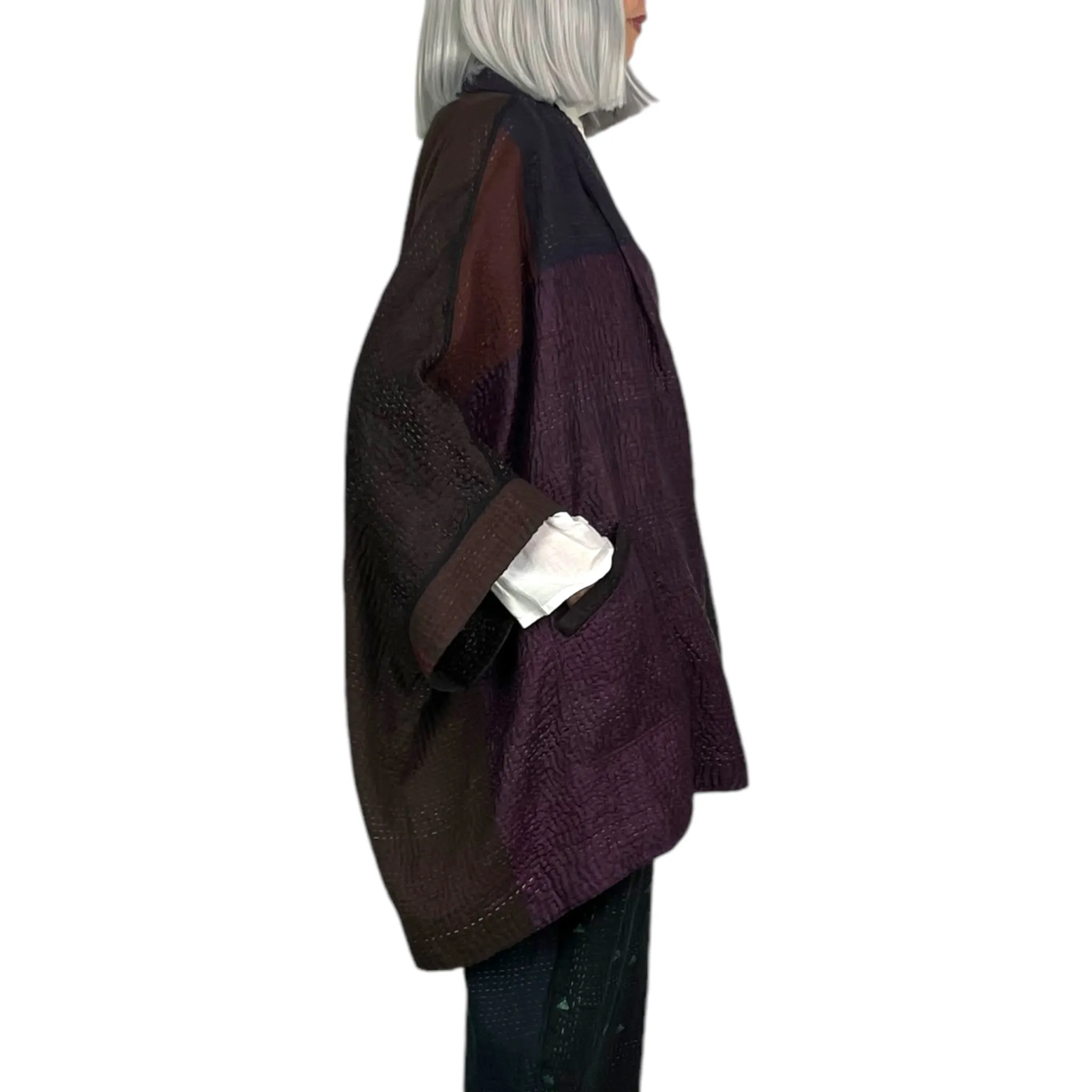 JAIPUR PATCH DOUBLE COLLAR PONCHO