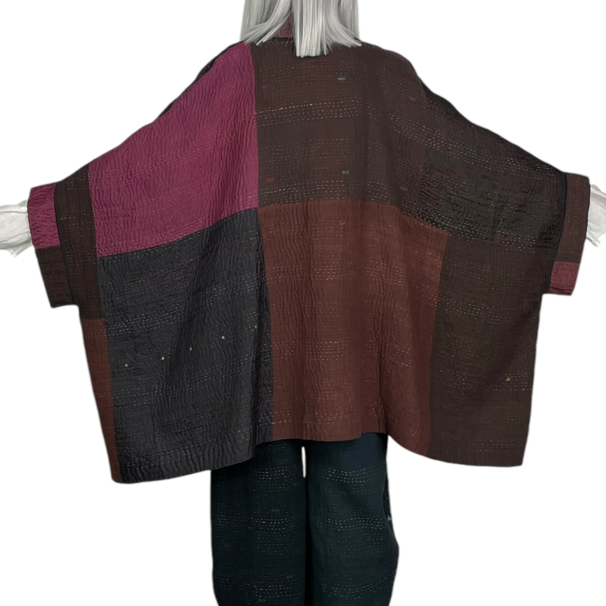 JAIPUR PATCH DOUBLE COLLAR PONCHO