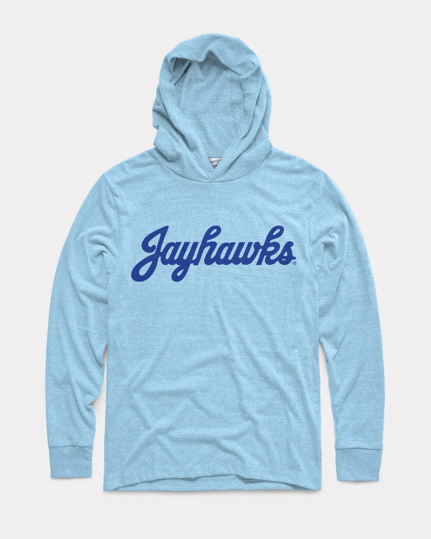 Jayhawks Script Powder Blue Lightweight Hoodie