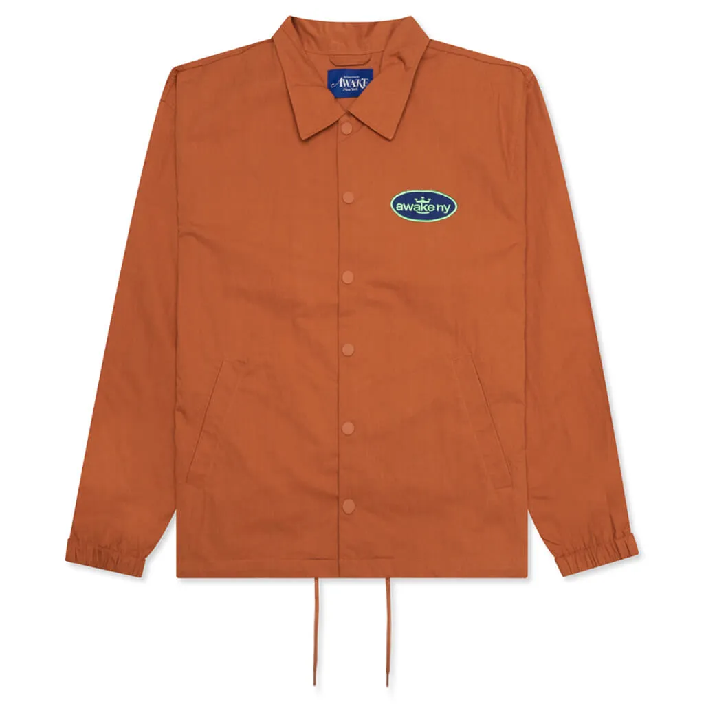 King Logo Twill Coaches Jacket - Rust