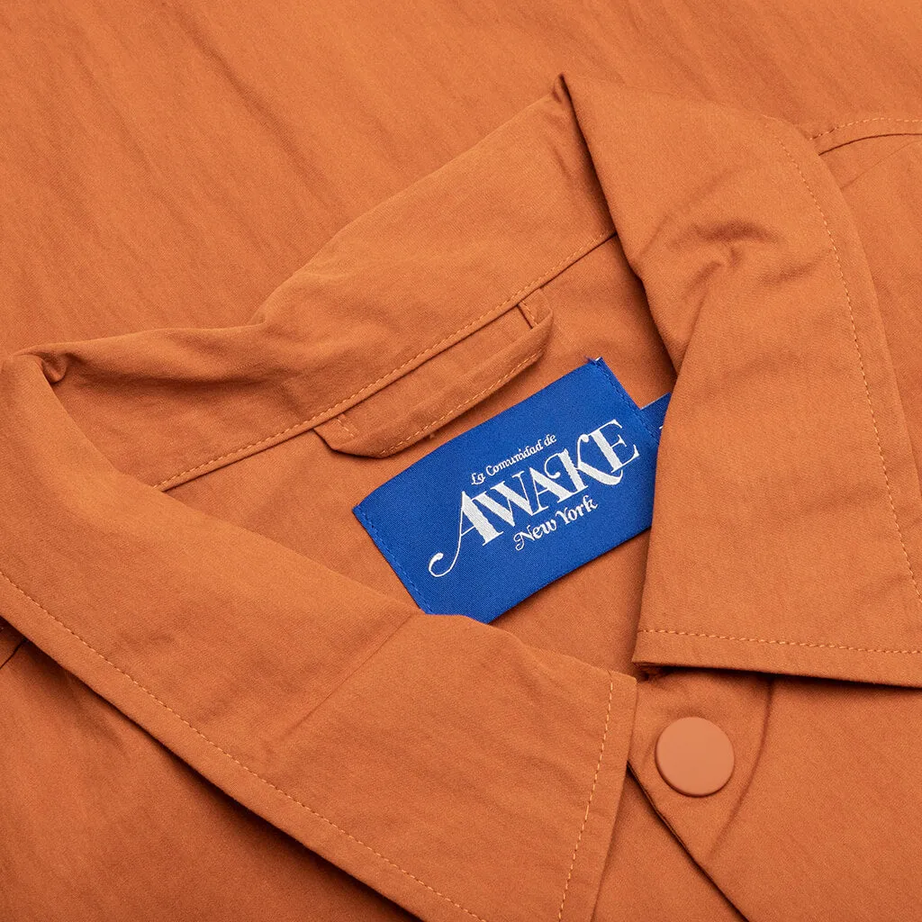 King Logo Twill Coaches Jacket - Rust