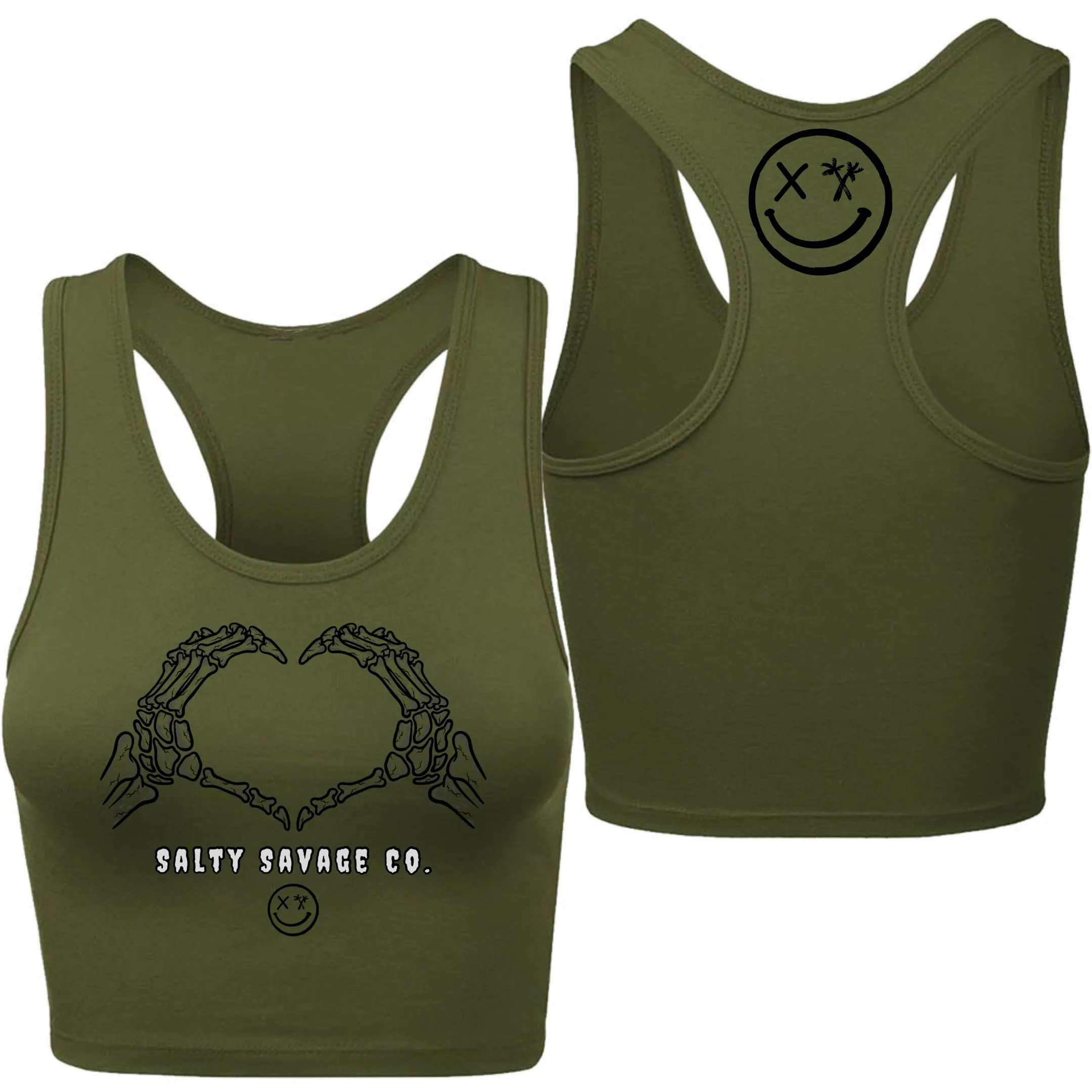 Ladies "Live,Love, Die" Racerback Crop Tank