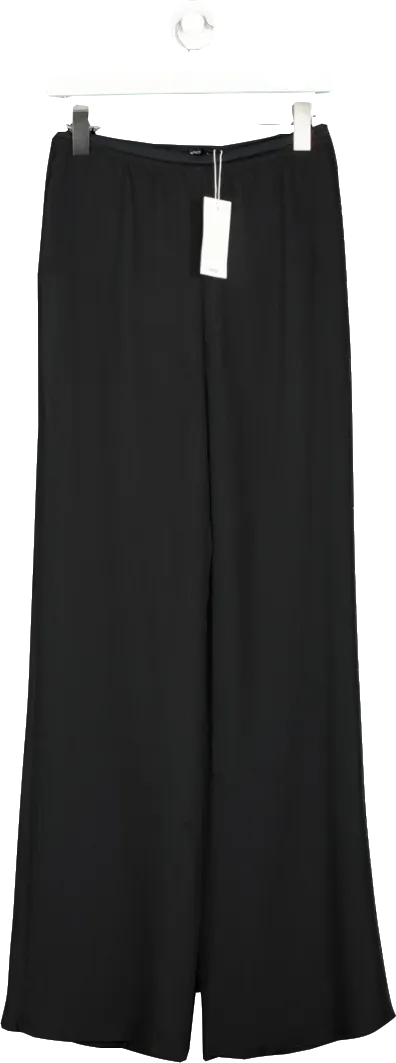 MANGO Black Semi Transparent Wide Leg Trousers BNWT UK S