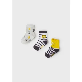 Mayoral Baby 3pc Long Socks_ Yellow 10174-40