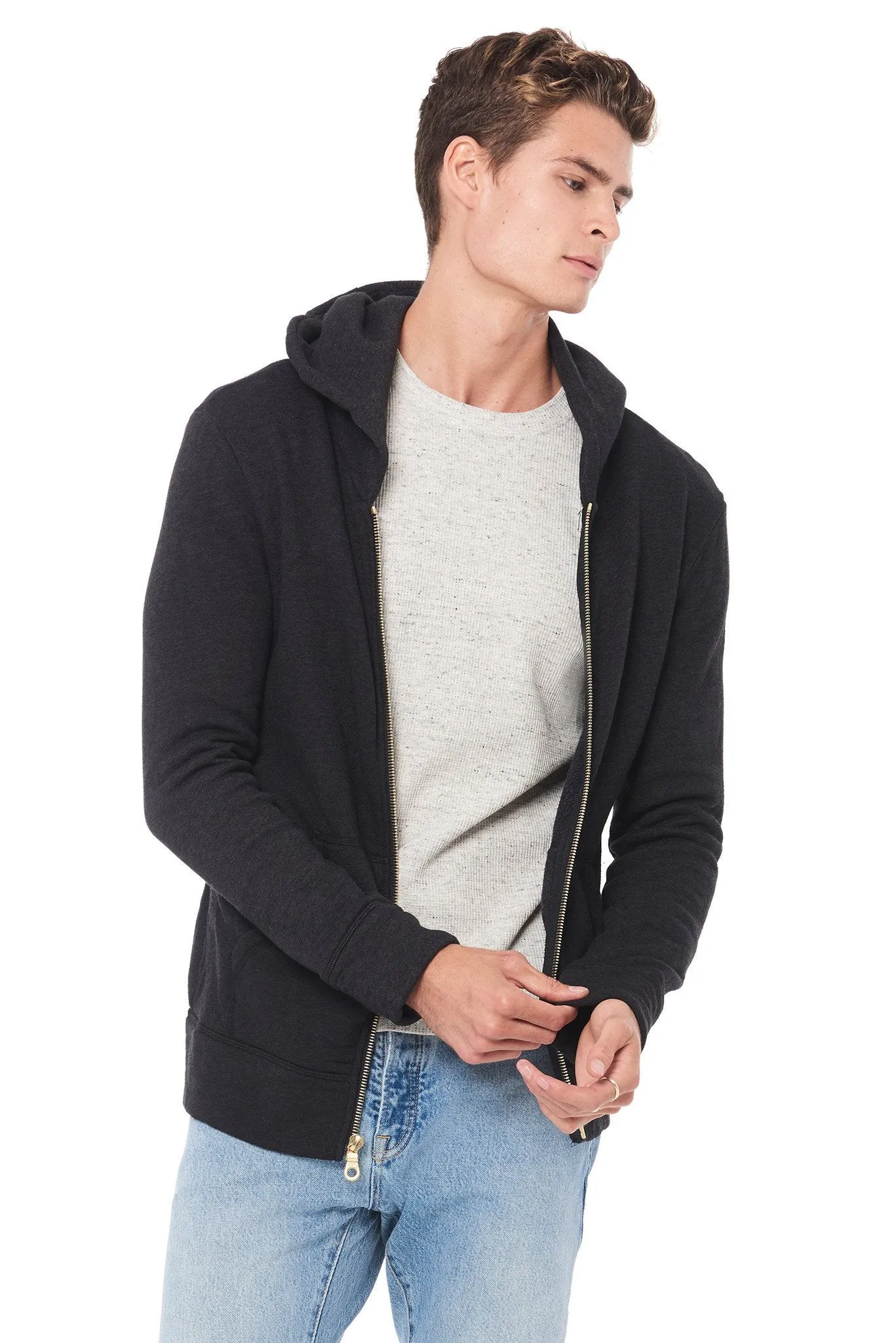 Men's French Terry Zip Front Hoodie