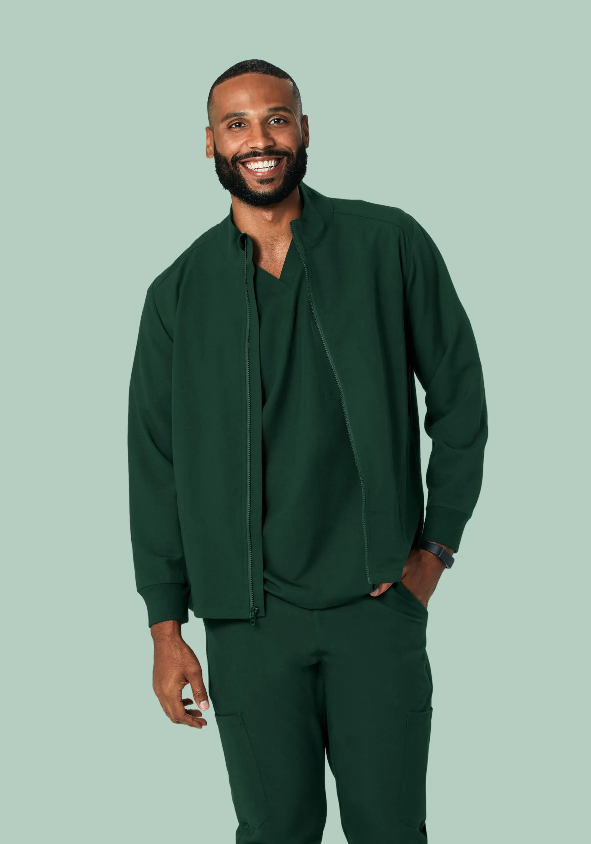 Men's Modern Scrub Jacket Midnight Green