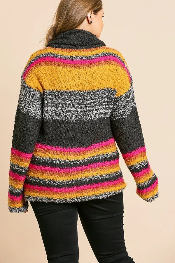 Milticolor Long Sleeve Pullover Sweater